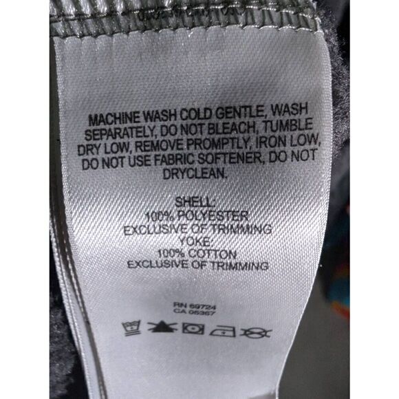 Columbia Men's Fleece Zip Up Terpin Point Grey and Black/Blue Jacket Size L - Picture 4 of 5